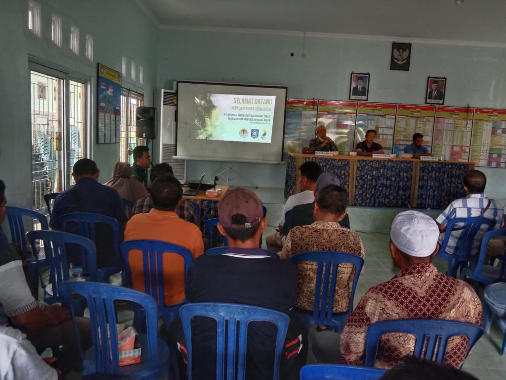 Sosialisasi Inventarisasi Hutan KPHP,Kamis 23 Februari 2023 yang di selenggarakan di Balai Desa Air Gantang
